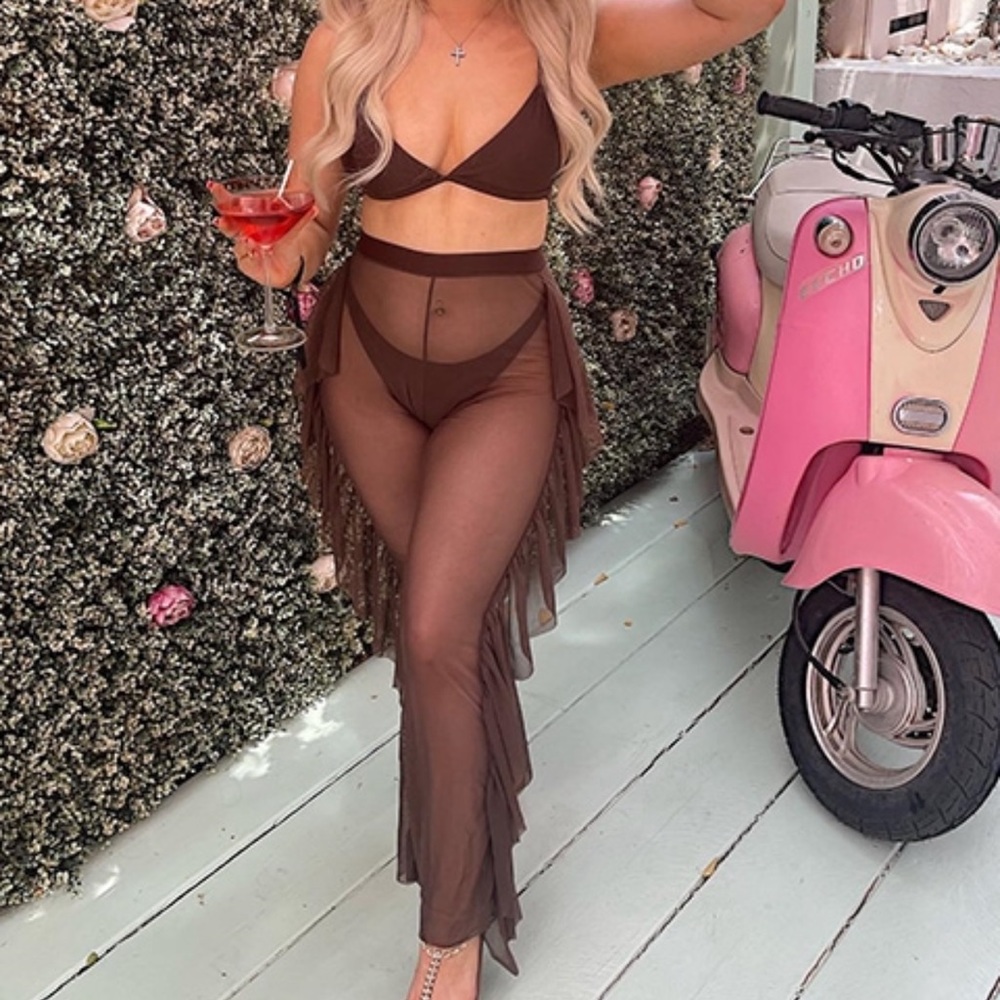 Shein 3 Piece Swim Set w/ Mesh Pants